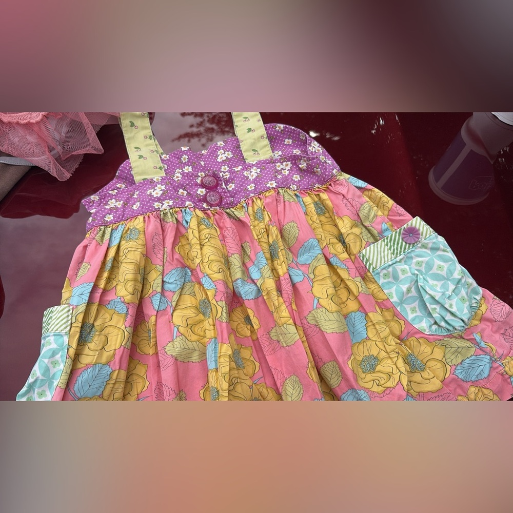 Matilda Jane Pink and Yellow Floral Kids Dress